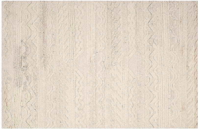 Kaari Hand-Knotted Rug - Ivory - 2'x3'