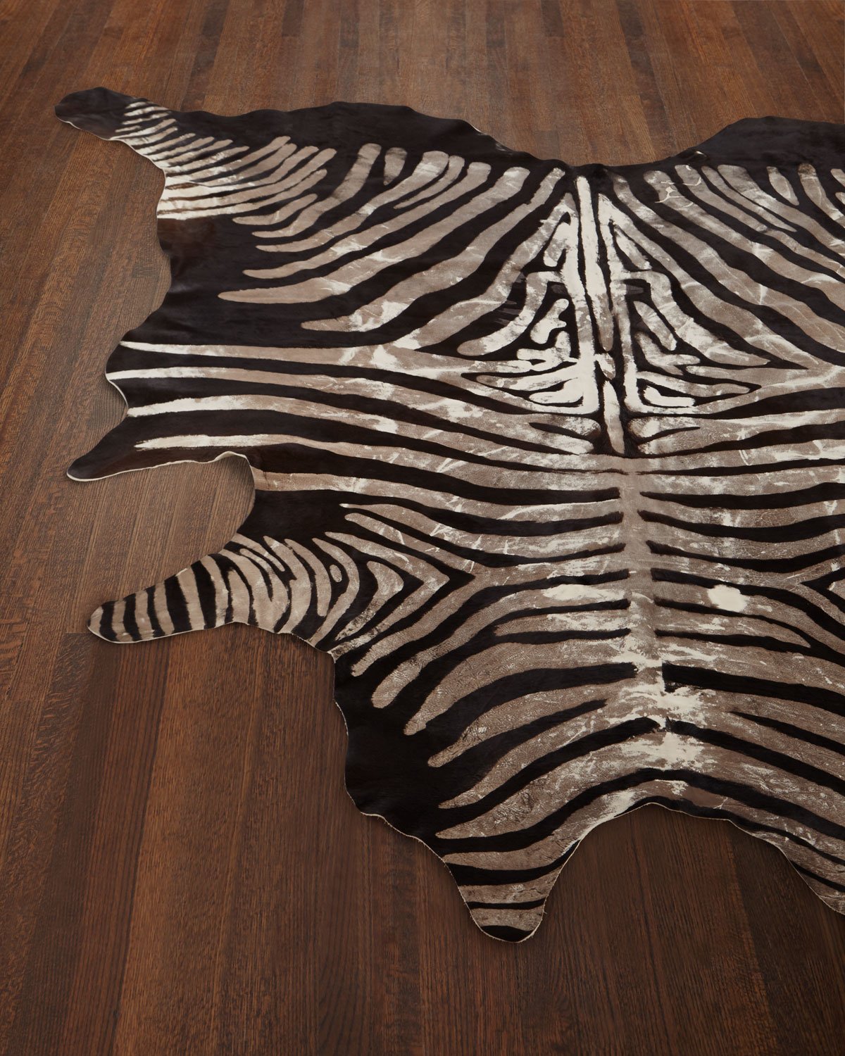 Crisp Zebra-Print Hairhide Rug, 5' x 7'