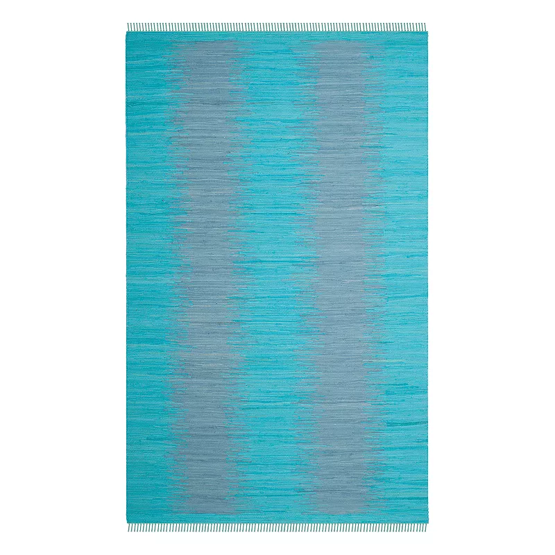 Safavieh Montauk Domenica Abstract Striped Rug, Turquoise/Blue, 6Ft Rnd