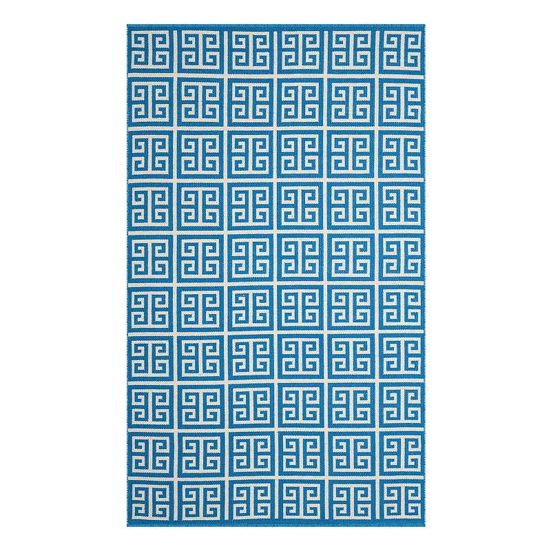 Safavieh Montauk Dani Greek Key Tile Rug, Blue, 6Ft Rnd
