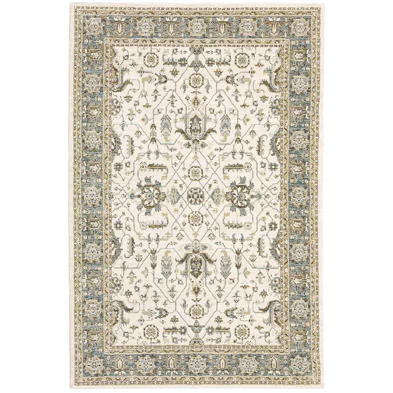 StyleHaven Alexander Traditional Bordered Rug, Blue, 5X7 Ft