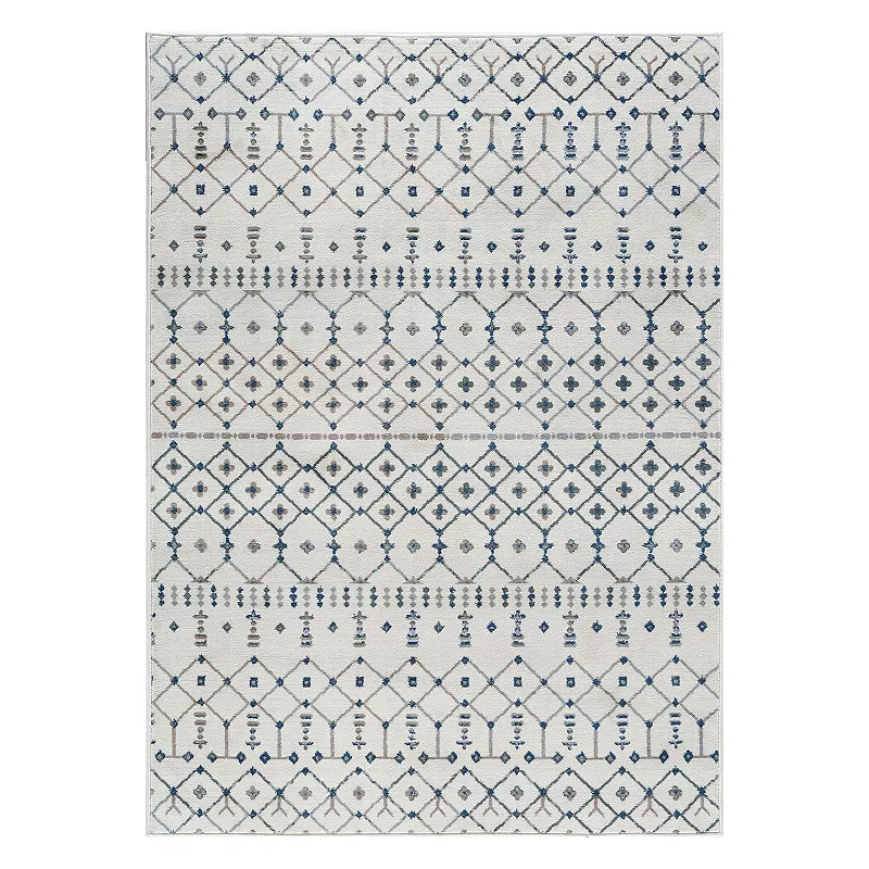 KHL Rugs Heidy Transitional Geometric Rug, Natural, 8Ft Rnd