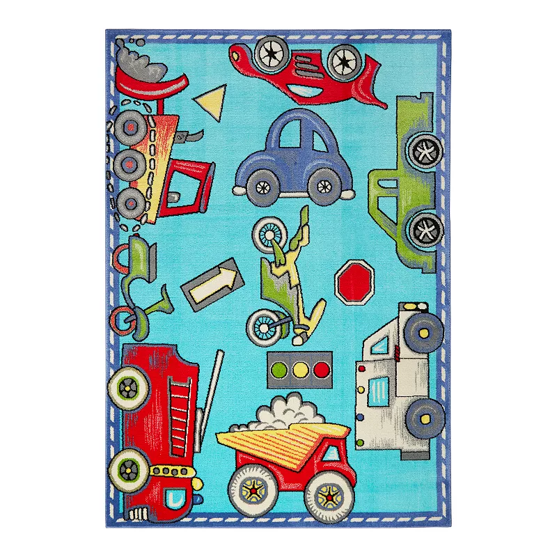 Home Dynamix Playground Area Rug, Blue, 1X3 Ft