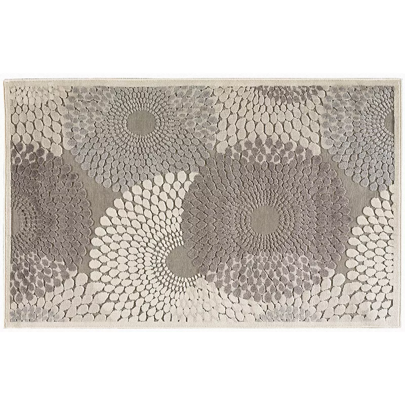 Nourison Graphic Illusions Abstract Rug, Med Grey, 5Ft Rnd