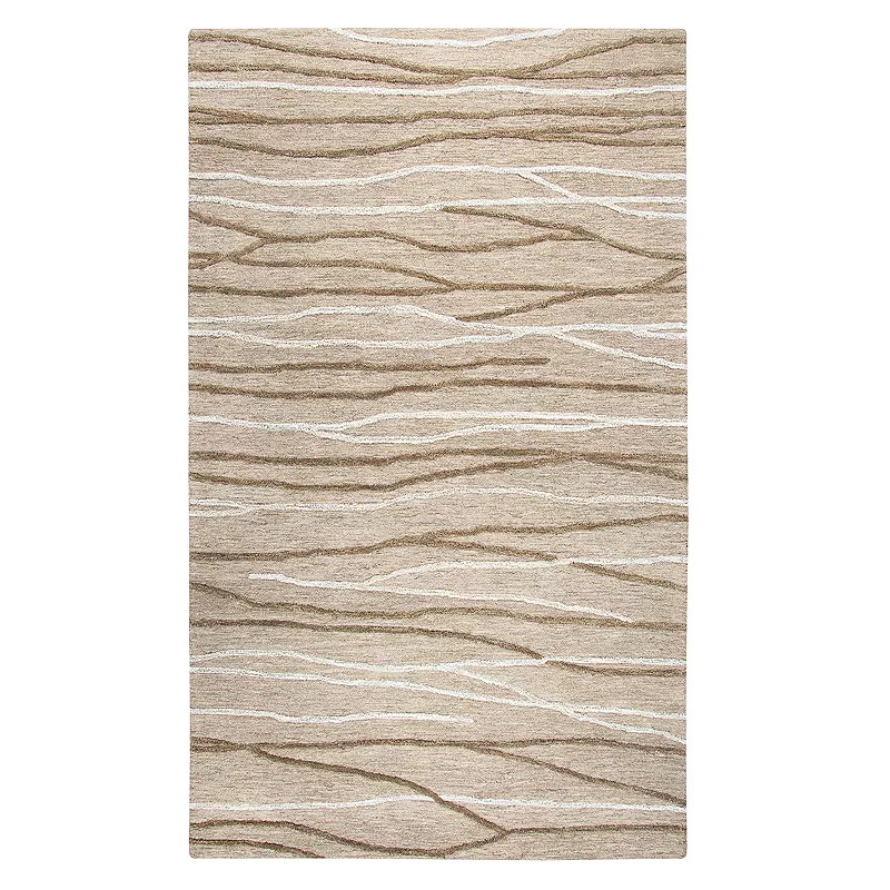 Rizzy Home Idyllic Contemporary Lines Striped Rug, Natural, 5X8 Ft