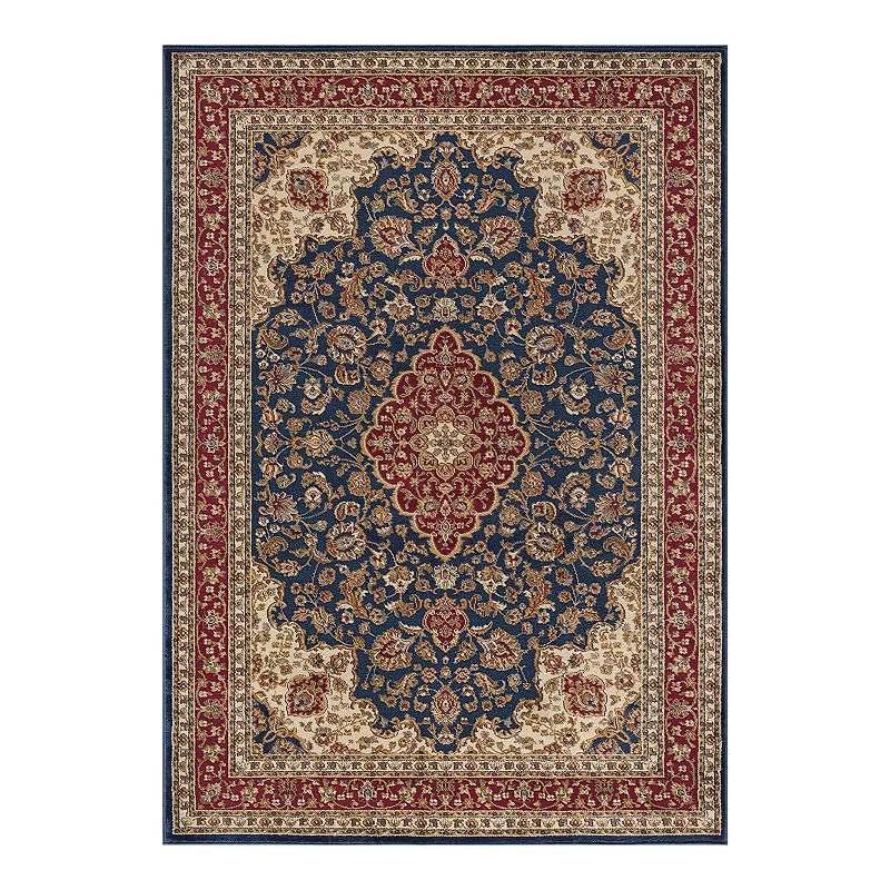 KHL Rugs Kirsten Traditional Area Rug, Blue, 8Ft Rnd