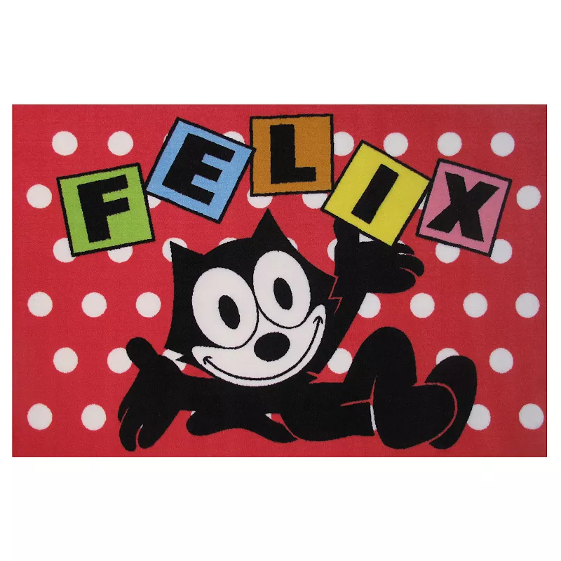 Fun Rugs Felix The Cat Dots Rug, Red, 3X5 Ft