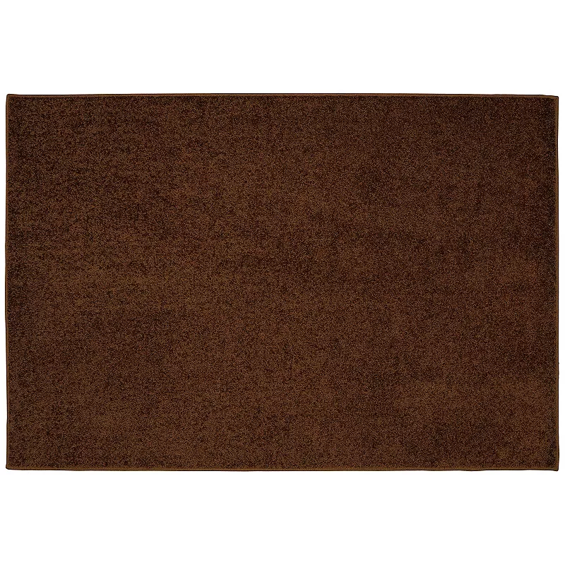 Garland Rug Value Plush Solid Rug, Brown, 6X9 Ft
