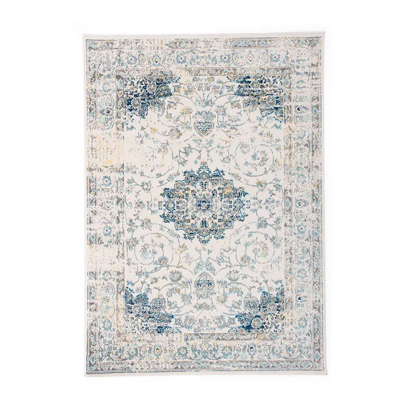 World Rug Gallery Monaco Traditional Persian Rug, Blue, 2X3 Ft