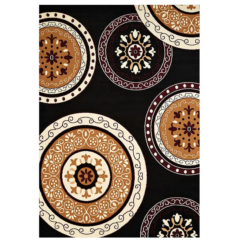 United Weavers Cafe Cozy Classic Contemporary Area Rug, Black, 2X3 Ft