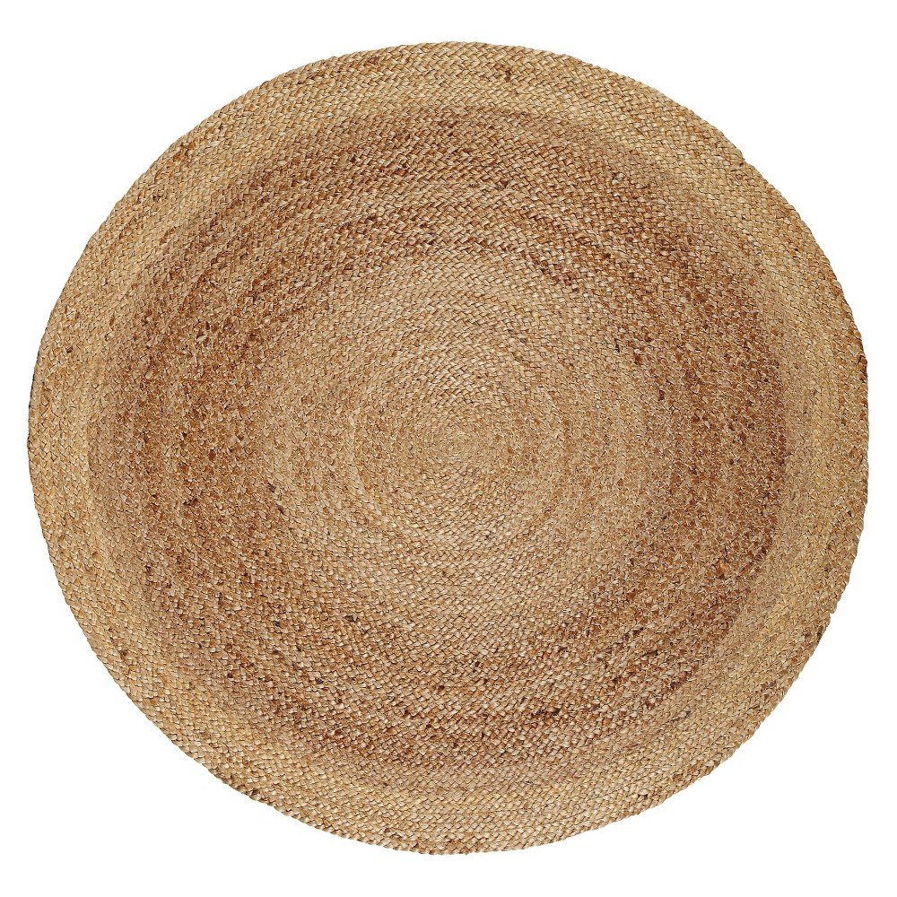 8' Round Solid Area Rug Natural - Anji Mountain
