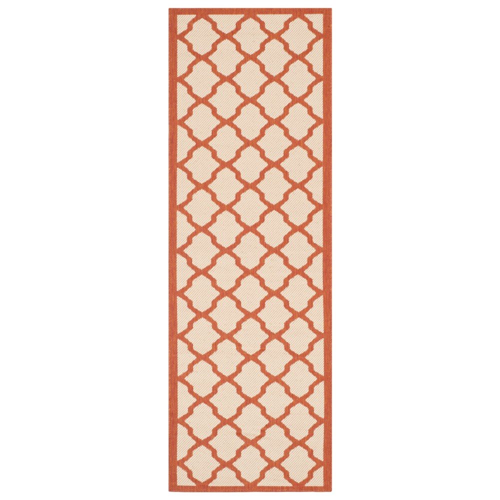 2'3inX6'7in Amherst Evie Outdoor Runner Rug Beige/Terracotta - Safavieh