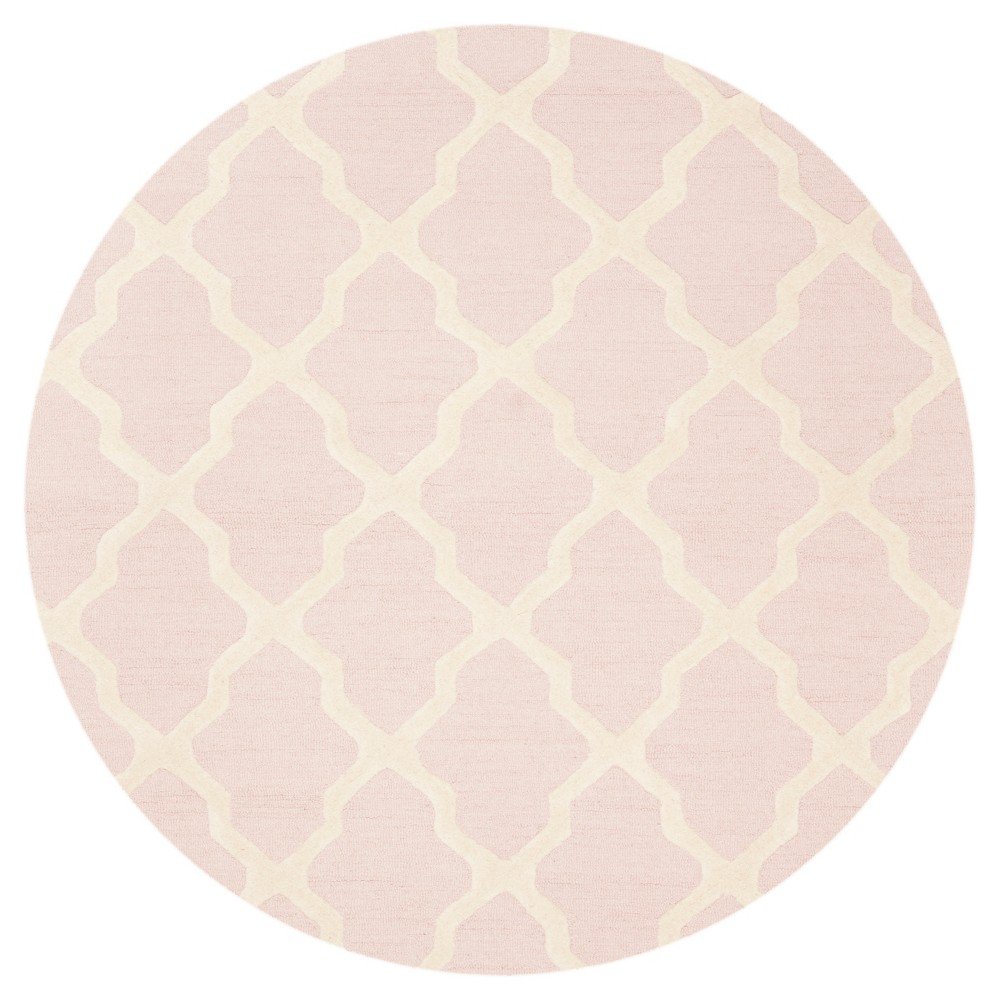 8' Geometric Area Rug Light Pink/Ivory - Safavieh