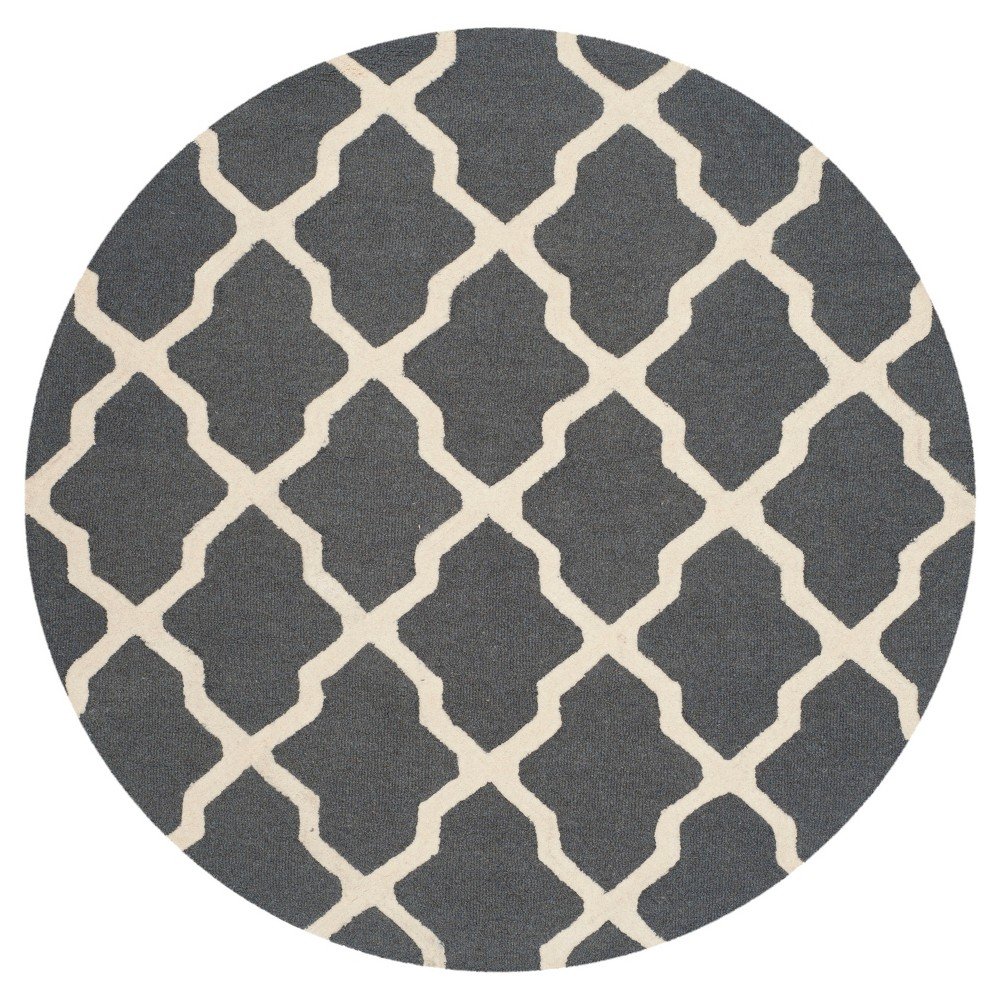  Round Maison Tetured Rug Dark Gray/Ivory Round