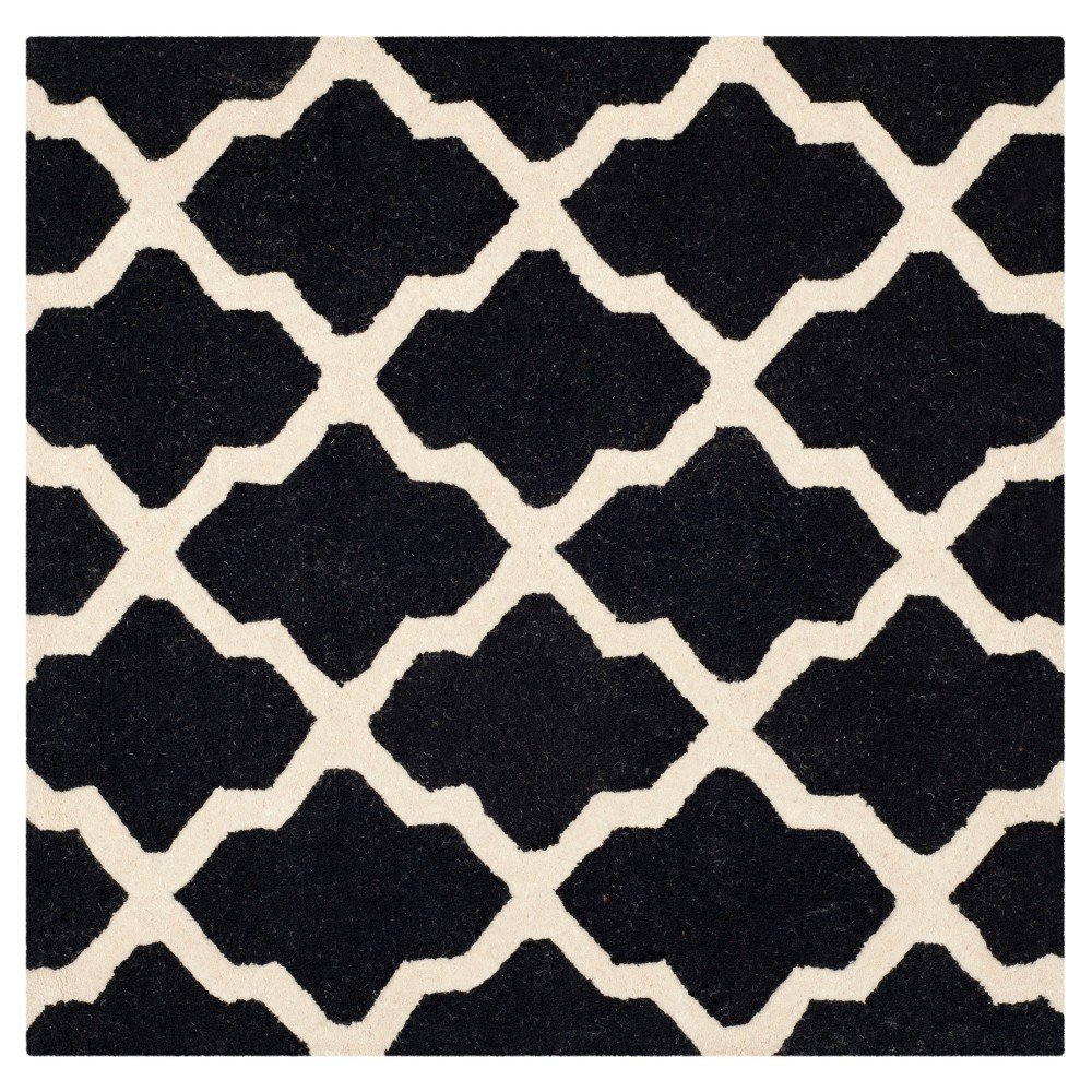  Square Maison Tetured Rug Black/Ivory Square