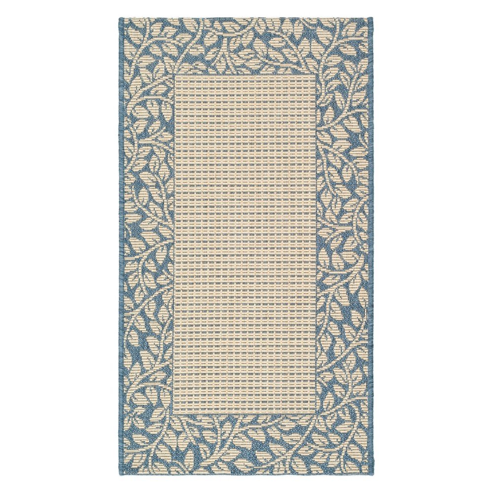 2'X3'7in Aalborg Outdoor Rug Natural/Blue - Safavieh