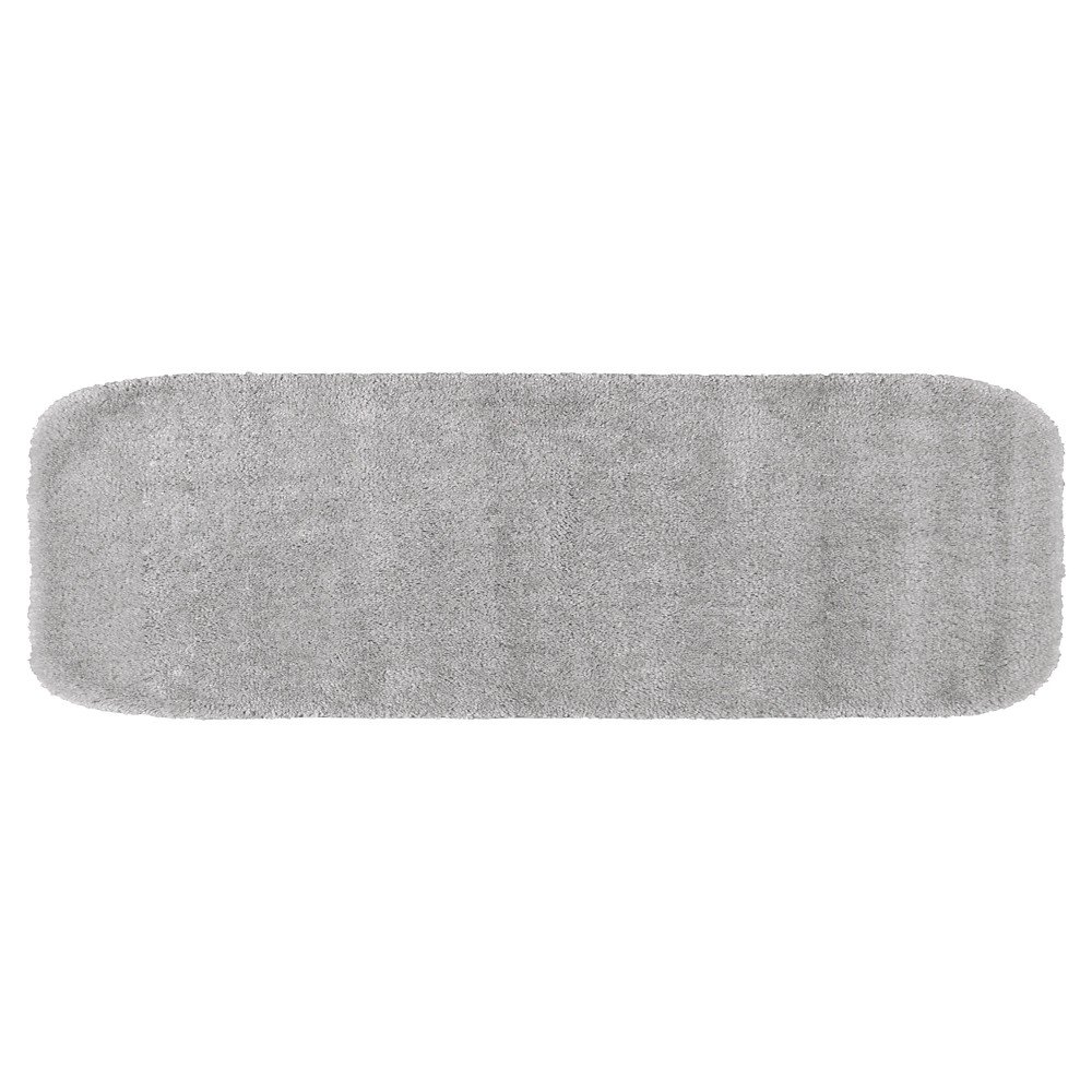  Traditional Plush Washable Nylon Bath Runner Platinum Gray