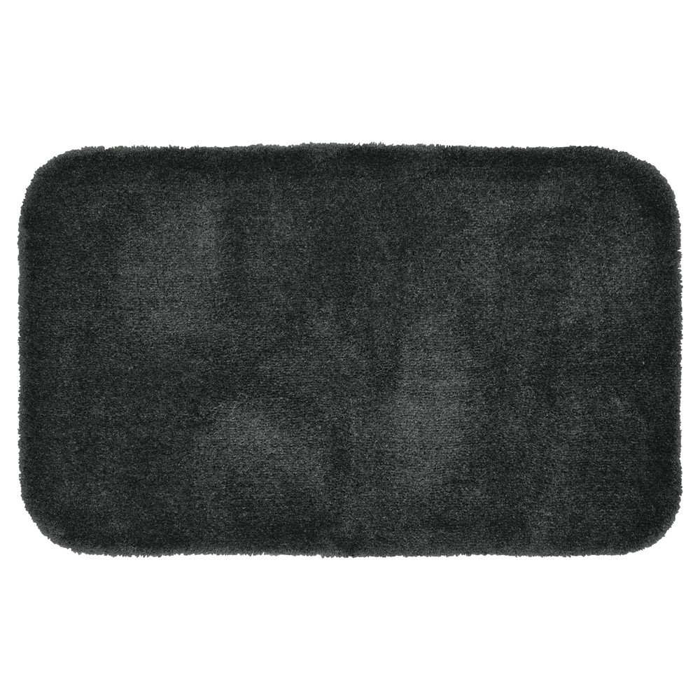 24inx40in Finest Luxury Ultra Plush Washable Nylon Bath Rug Dark Gray - Garland