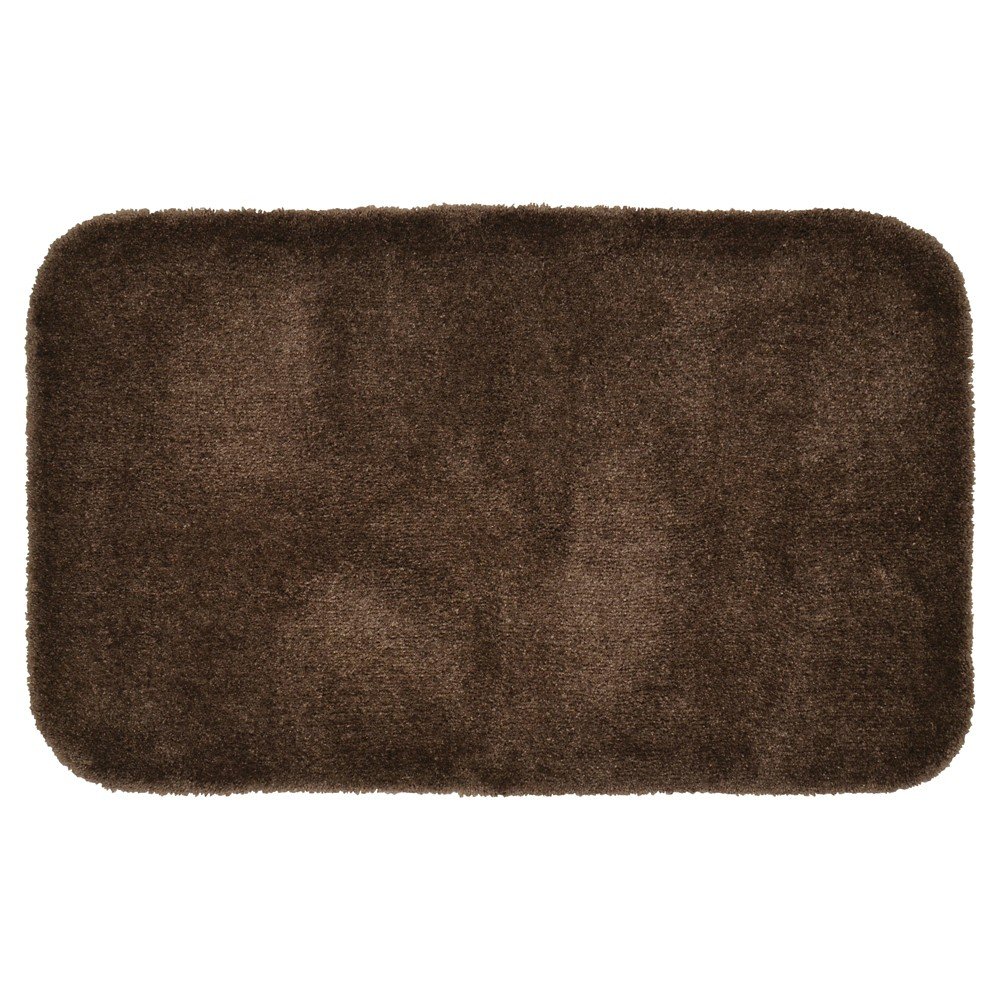 24inx40in Finest Luxury Ultra Plush Washable Nylon Bath Rug Chocolate - Garland