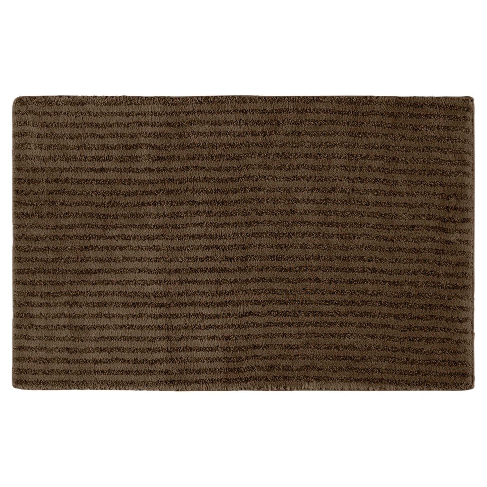 24inx40in Sheridan Plush Washable Nylon Bath Rug Chocolate - Garland