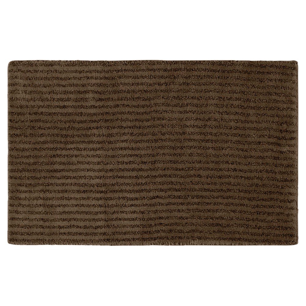 24inx40in Sheridan Plush Washable Nylon Bath Rug Chocolate - Garland