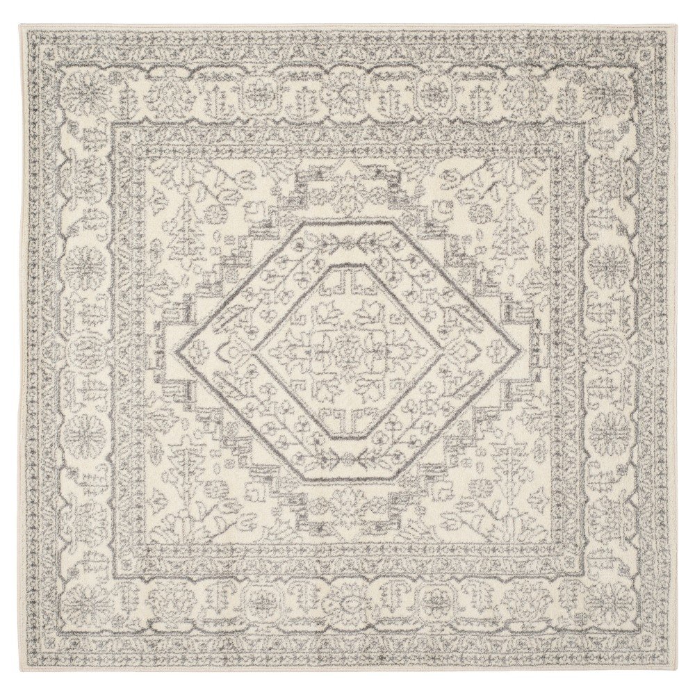 10'x10' Aldwin Area Rug Ivory/Silver - Safavieh