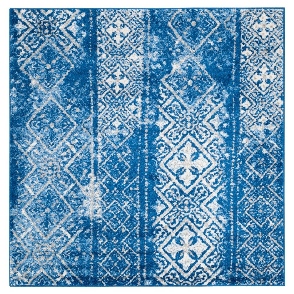 6'x6' Square Rilynn Area Rug Silver/Blue - Safavieh