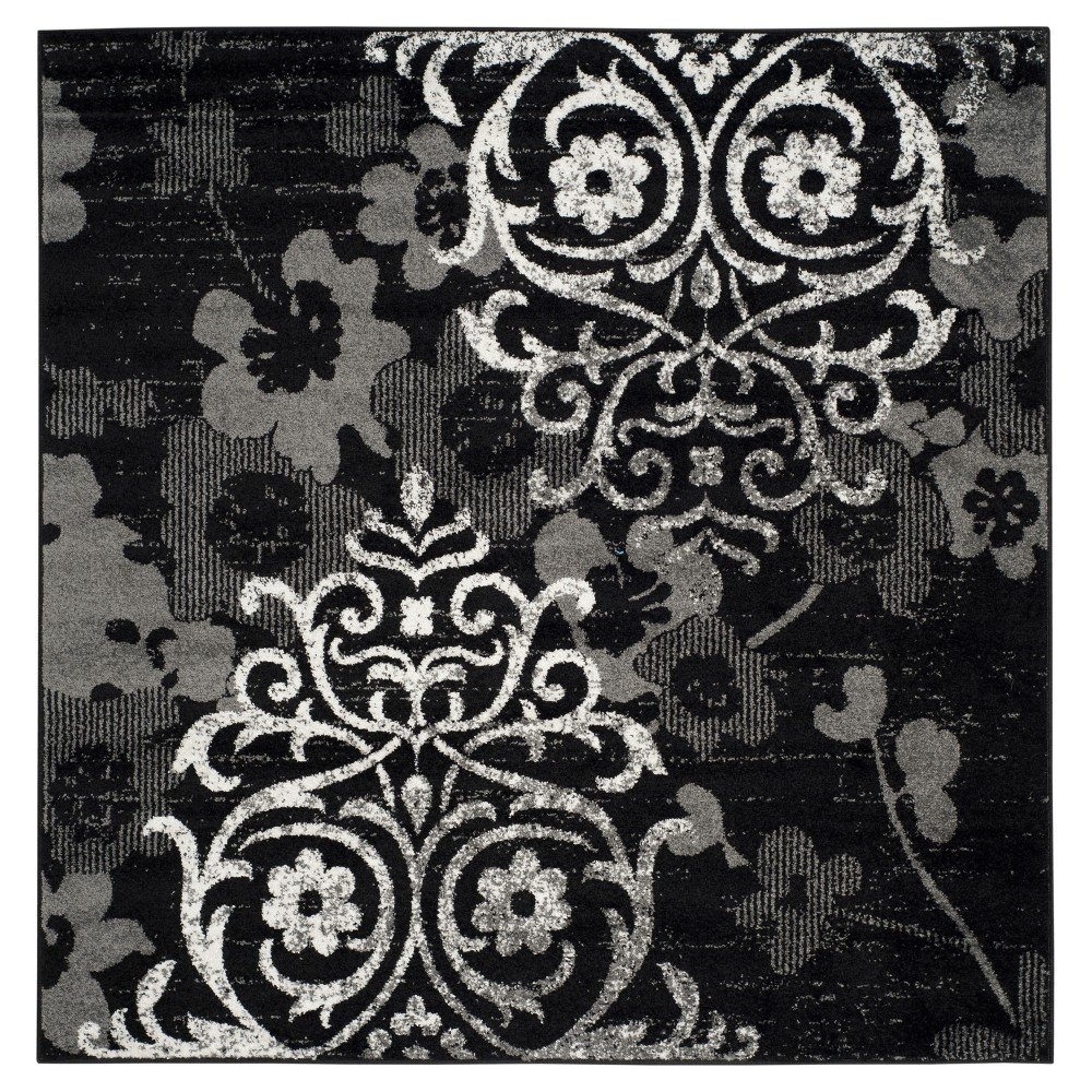 Norwel Area Rug - Black/Silver (6'x6') - Safavieh