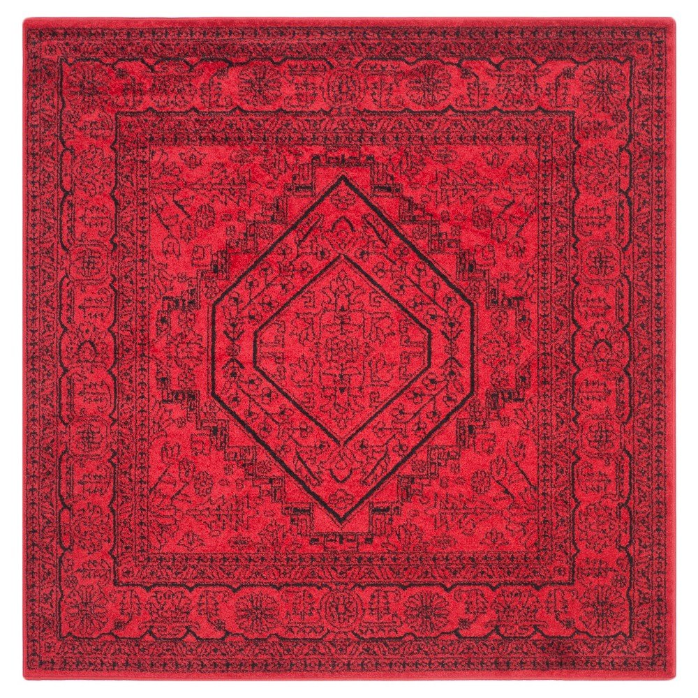 8'x8' Aldwin Area Rug Red/Black - Safavieh
