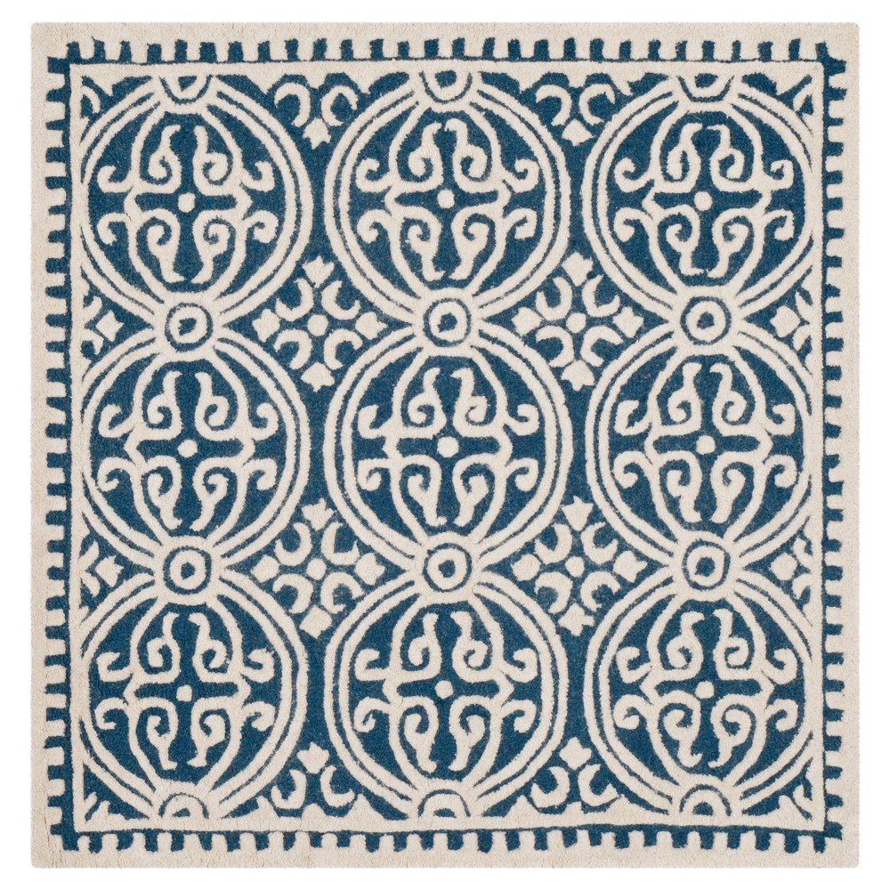 10'x10' Square Marlton Rug Navy Blue/Ivory Square - Safavieh