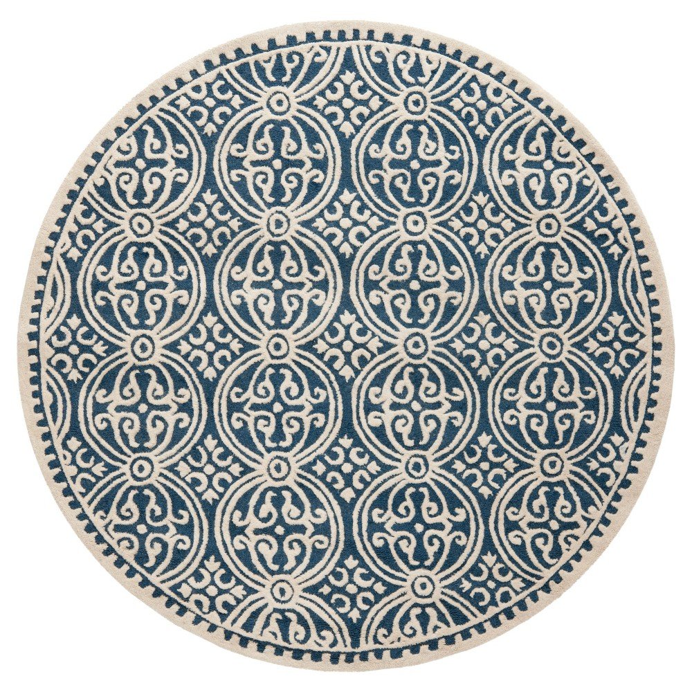 9' Geometric Area Rug Navy/Ivory - Safavieh