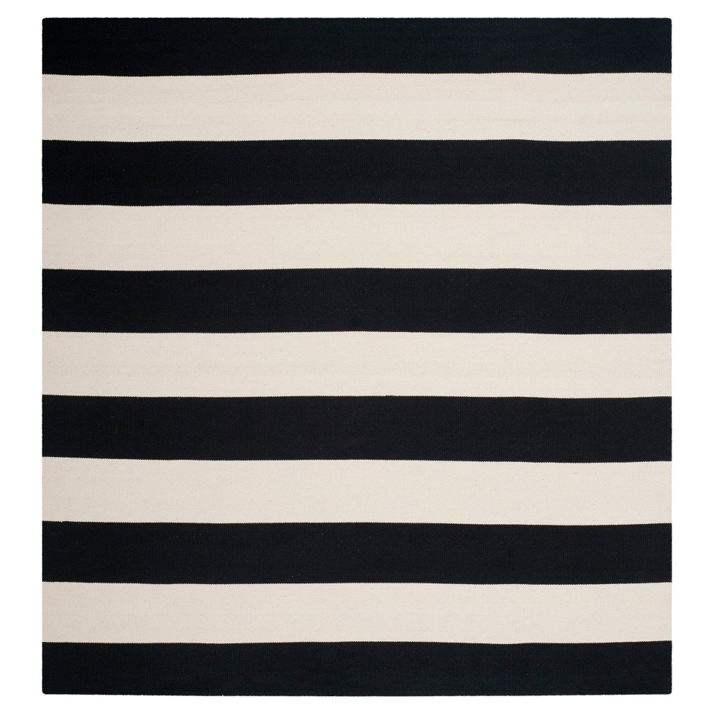  Mati Flatweave Area Rug Black/Ivory