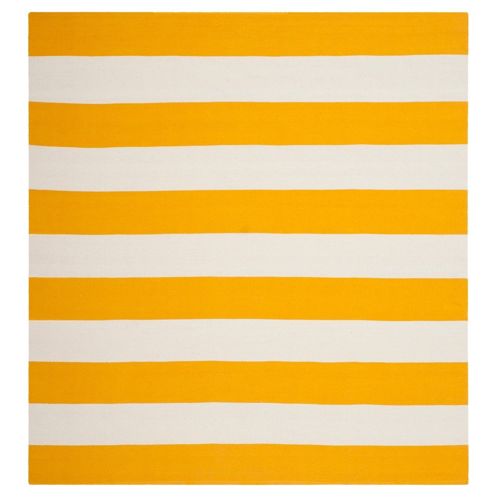 4'x4' Mati Flatweave Area Rug Yellow/Ivory - Safavieh