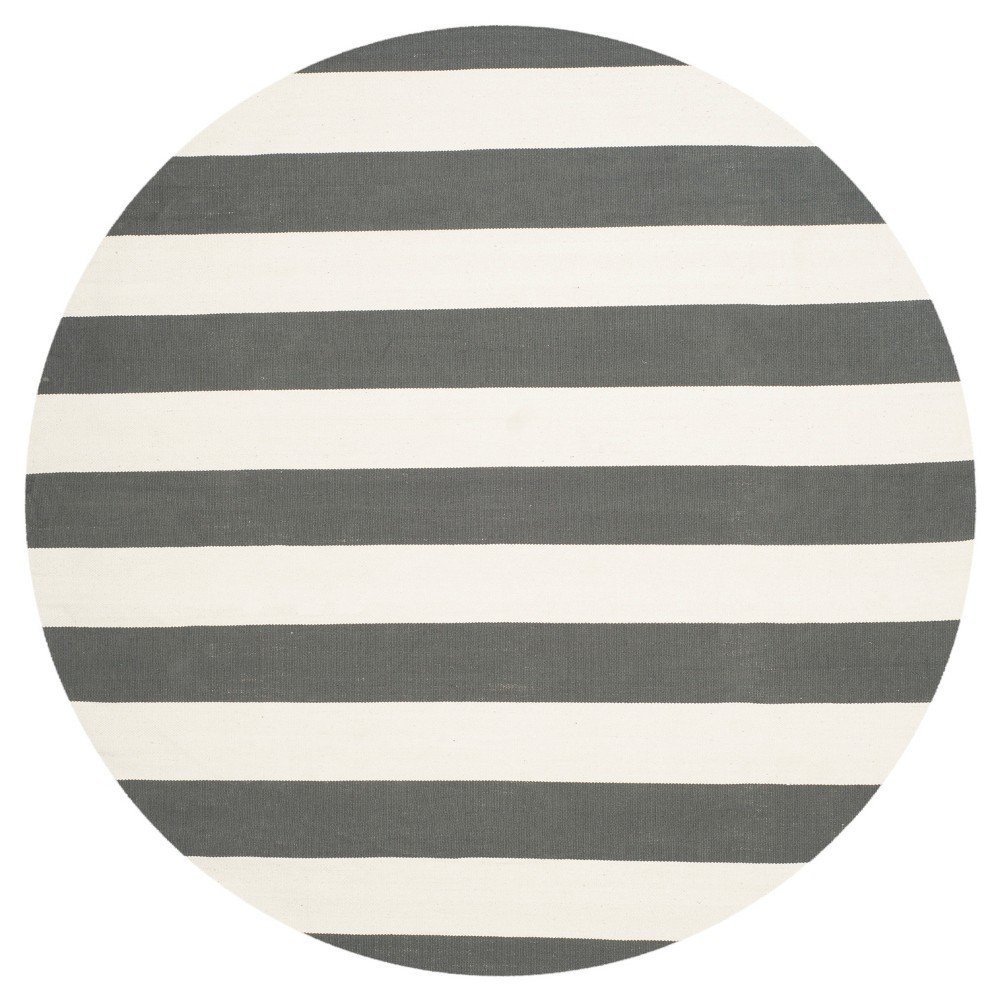 4' Round Mati Flatweave Area Rug Gray/Ivory - Safavieh