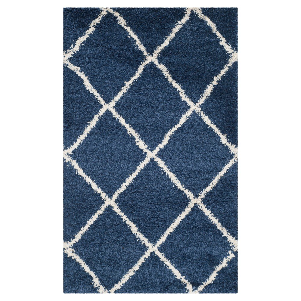 2'x3' Hudson Shag Rug Navy/Ivory - Safavieh