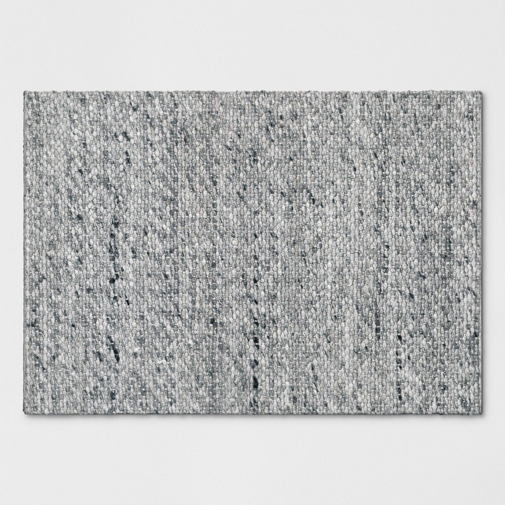2'x3' Chunky Knit Wool Woven Rug Gray - Project 62