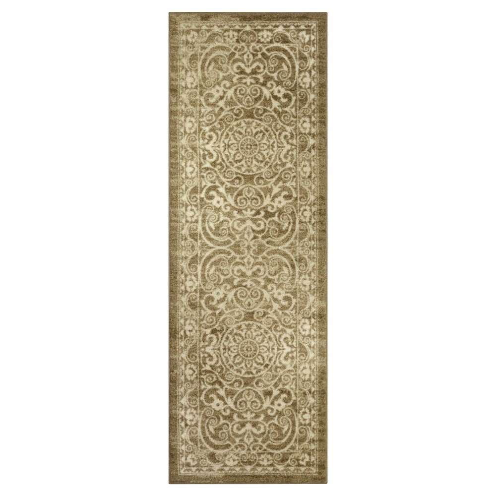  Scroll Tufted Runner Khaki