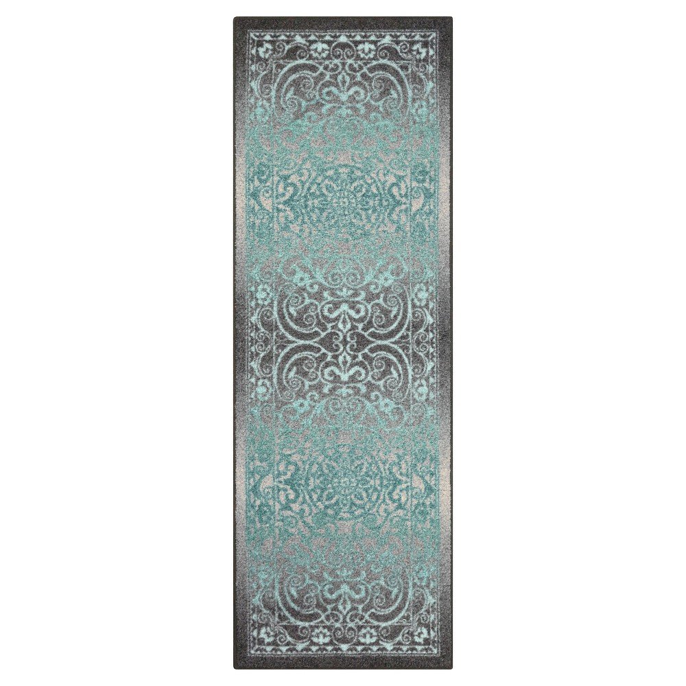  Scroll Tufted Runner Gray