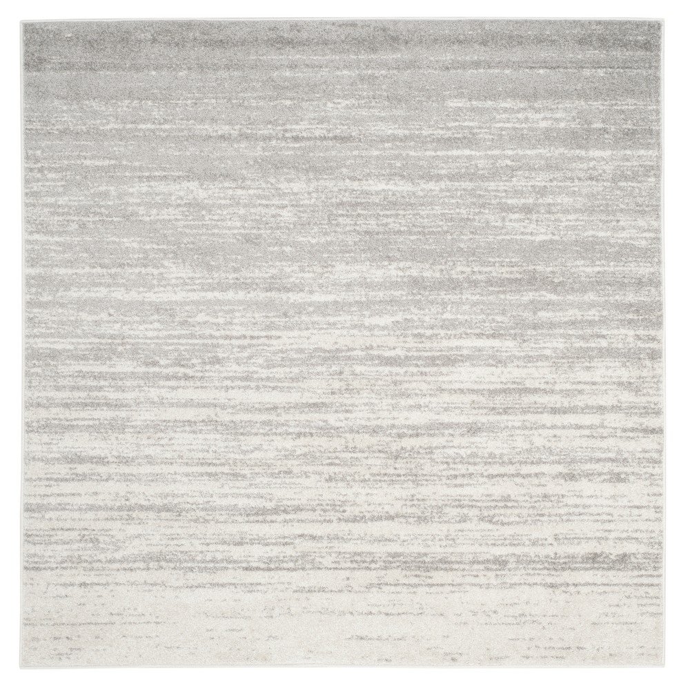 Ivory/Silver Solid Loomed Square Area Rug 4'X4' - Safavieh