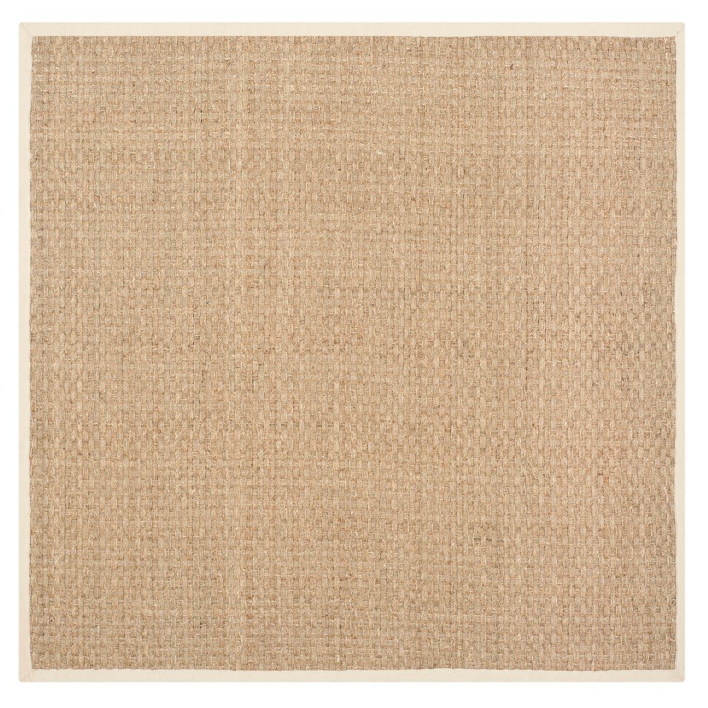  Square Solid Loomed Accent Rug Beige/Light Blue