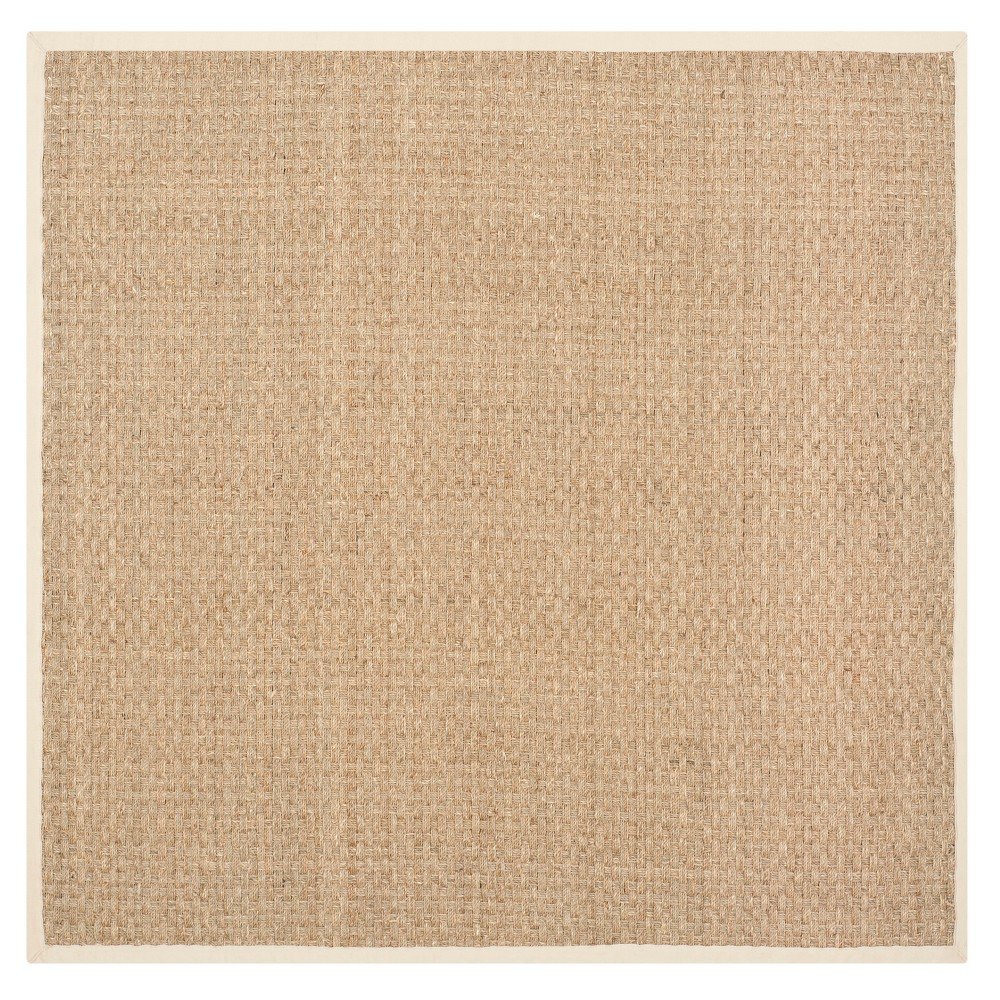 3'x3' Square Solid Loomed Accent Rug Beige/Light Blue - Safavieh