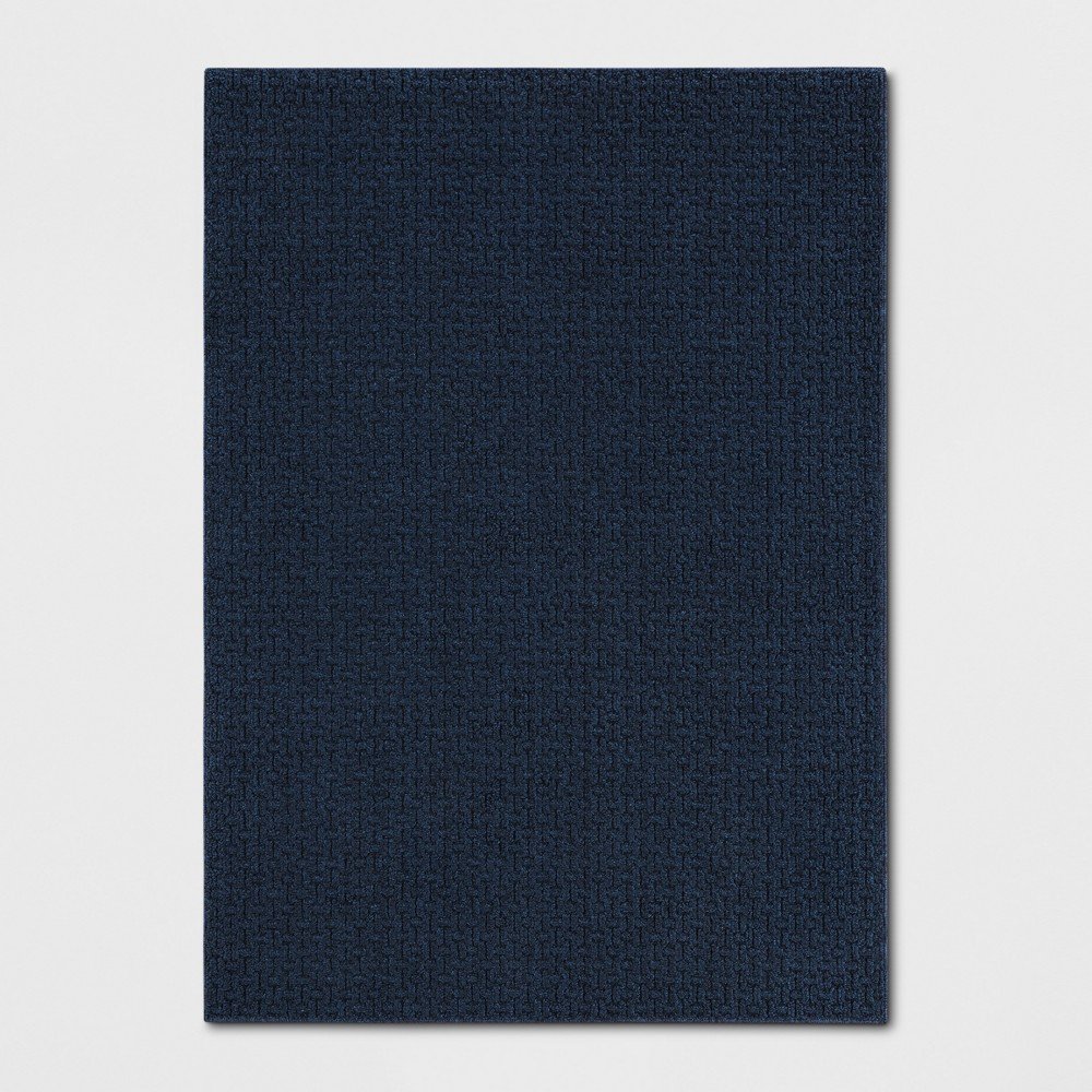 5'x7' Solid Washable Area Rug Blue - Made By Design™