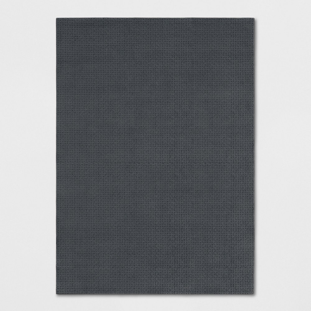 5'x7' Solid Washable Area Rug Gray - Made By Design™