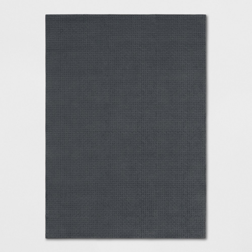 5'x7' Solid Washable Area Rug Gray - Made By Design™