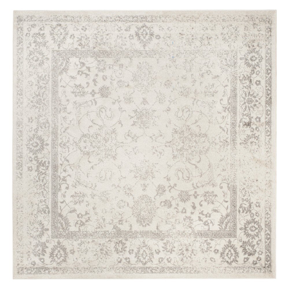  Spacedye Design Square Area Rug Ivory/Silver