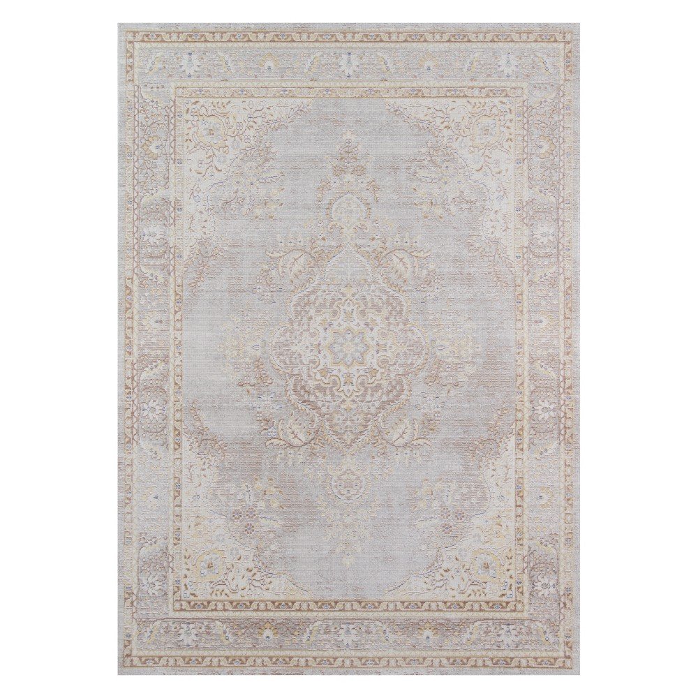 9'3inX11'10in Medallion Loomed Area Rug Gray - Momeni