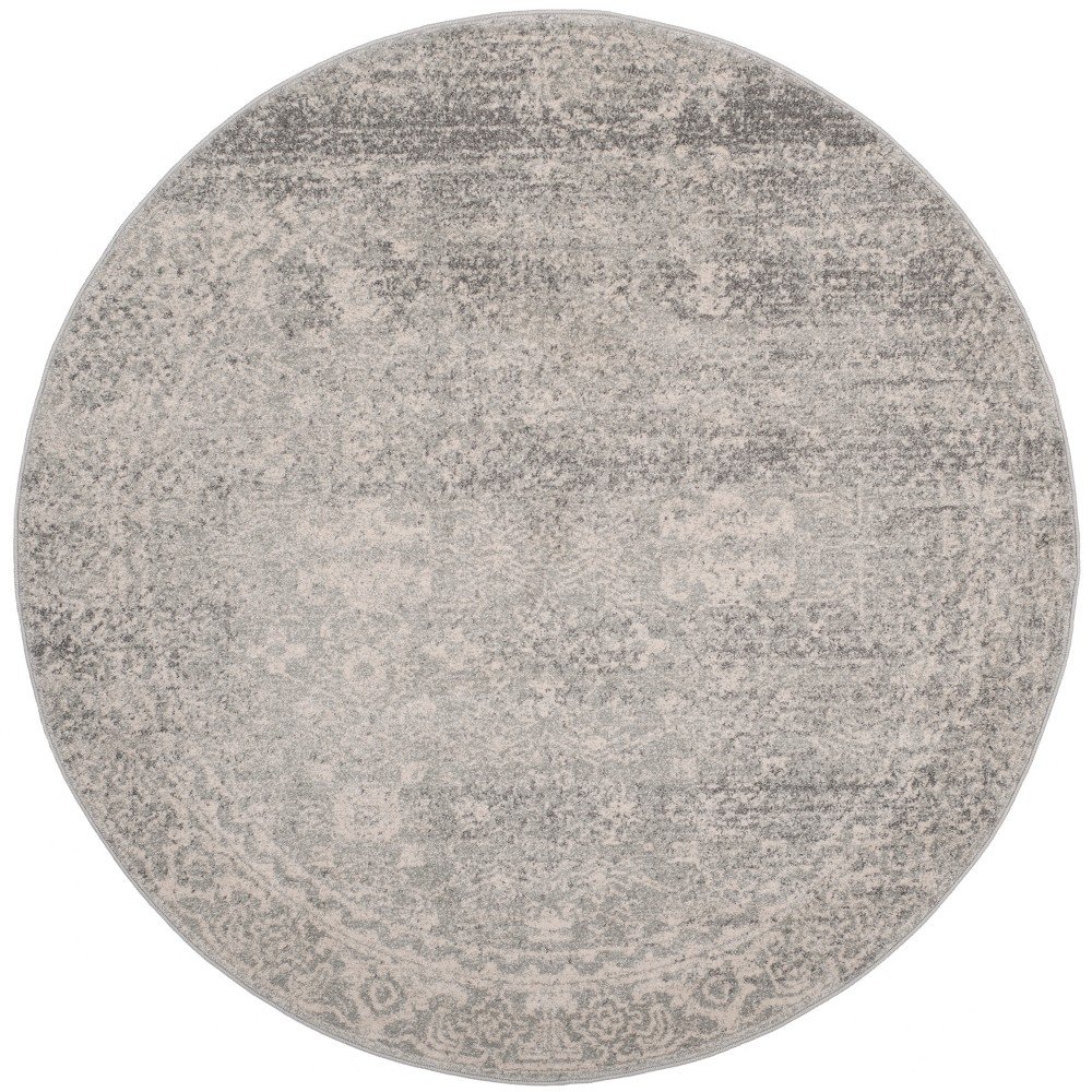 3'x3' Round Asteria Evoke Rug Silver/Ivory Round - Safavieh