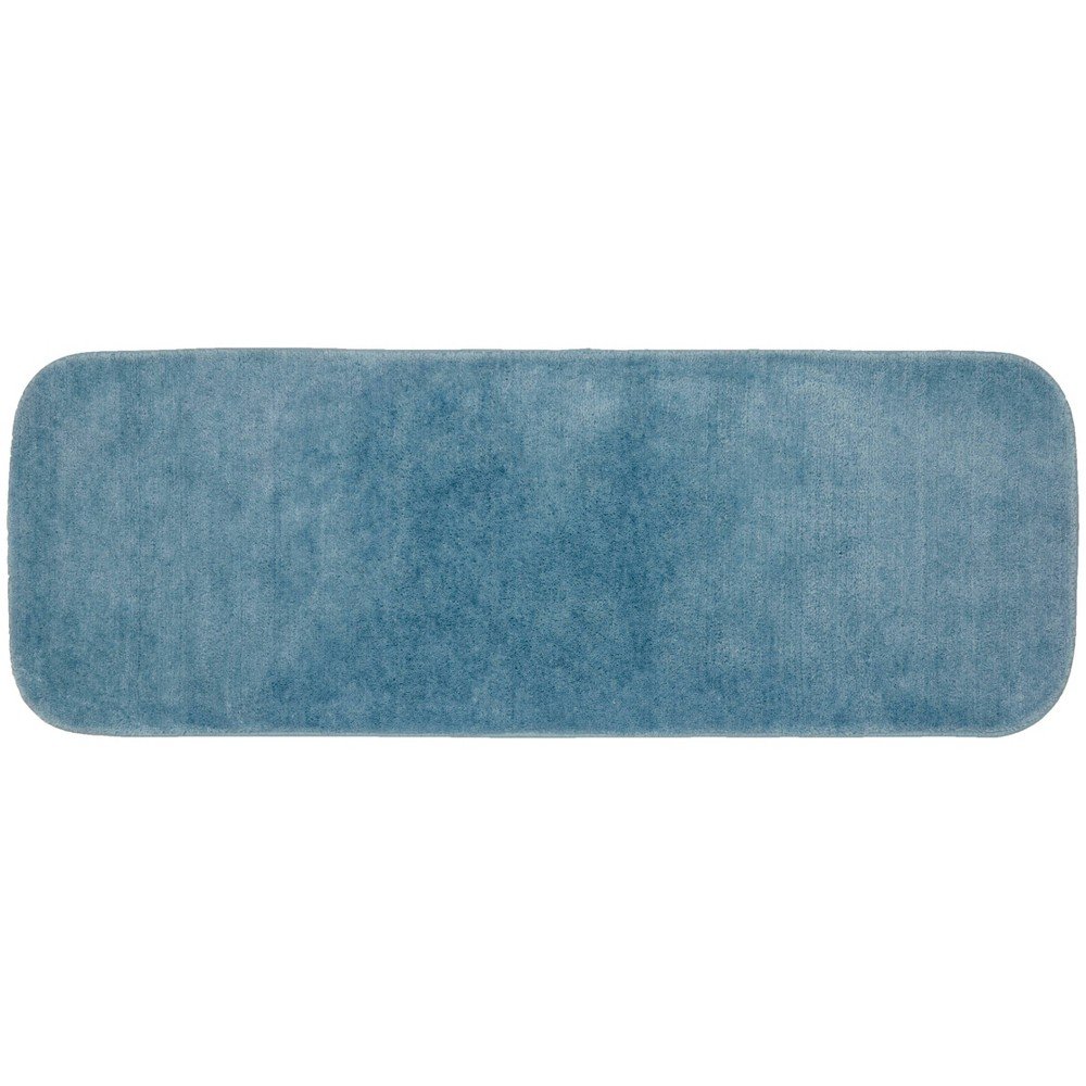 22inx60in Traditional Plush Washable Nylon Rug Basin Blue - Garland