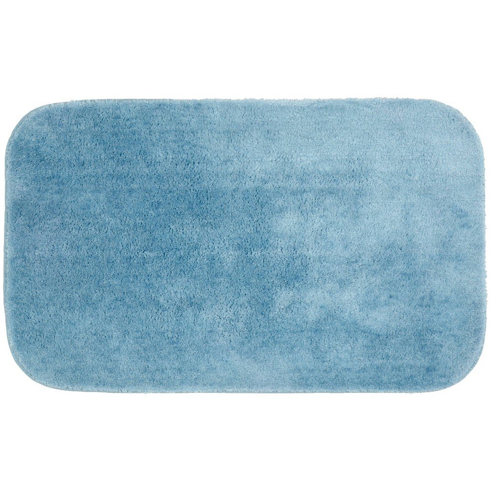 24inx40in Traditional Plush Washable Nylon Rug Basin Blue - Garland