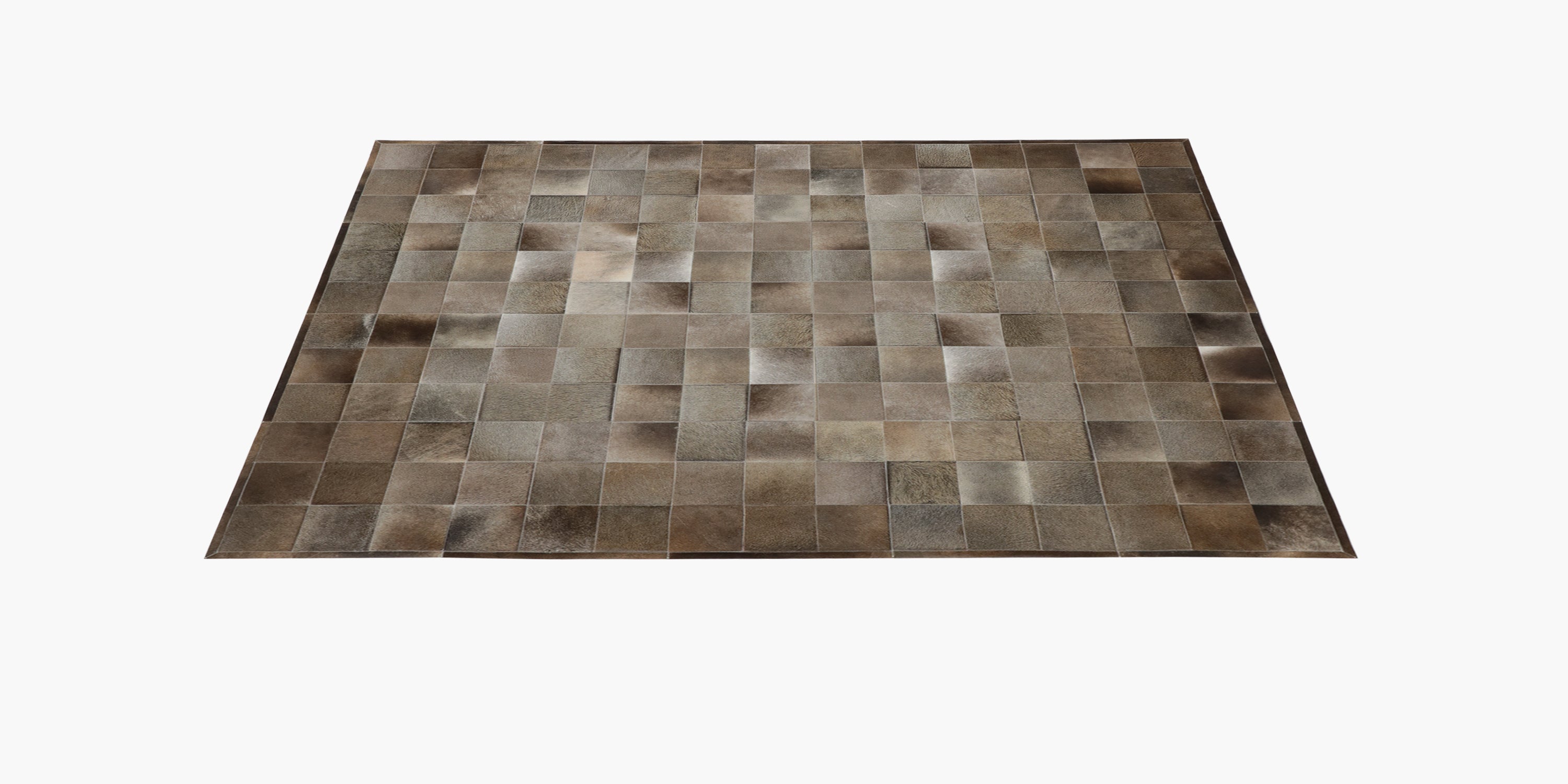 South American Cowhide Tile Rug – Charcoal (Charcoal / 2'10in x 10')